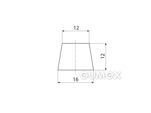 Silikonový profil tvaru "lichoběžník", 12x16/12mm, 60°ShA, -60°C/+180°C, bílý (RAL 9010)
